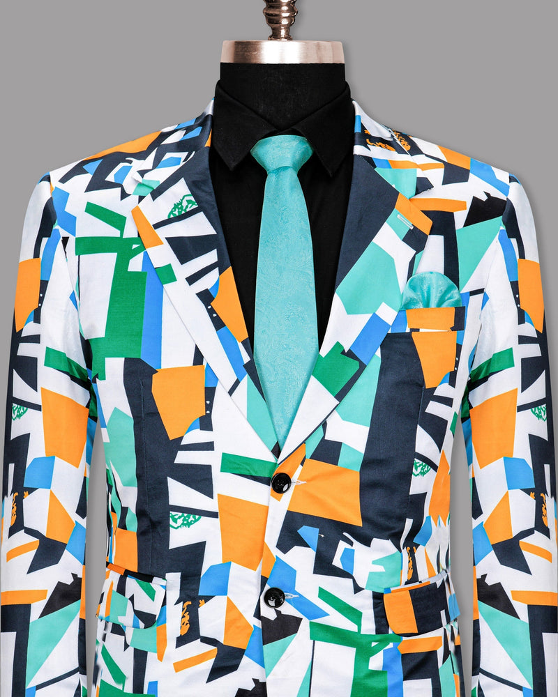 Multicolor Crystal art Print Super Soft Premium Designer Blazer BL1158-SB-36, BL1158-SB-38, BL1158-SB-40, BL1158-SB-46, BL1158-SB-52, BL1158-SB-42, BL1158-SB-44, BL1158-SB-48, BL1158-SB-50, BL1158-SB-54, BL1158-SB-56, BL1158-SB-58, BL1158-SB-60