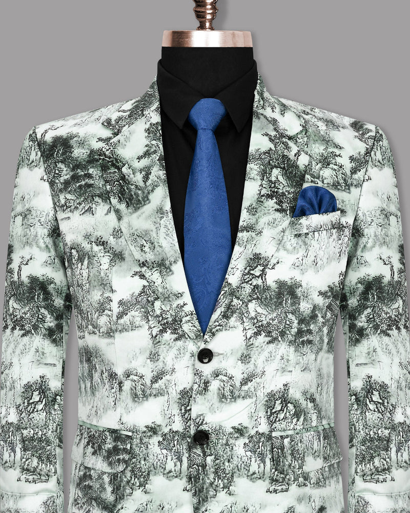 Bubble white Jingle Art Printed Super Soft Premium Designer Blazer BL1164-SB-36, BL1164-SB-38, BL1164-SB-40, BL1164-SB-44, BL1164-SB-46, BL1164-SB-50, BL1164-SB-52, BL1164-SB-54, BL1164-SB-56, BL1164-SB-58, BL1164-SB-60, BL1164-SB-42, BL1164-SB-48