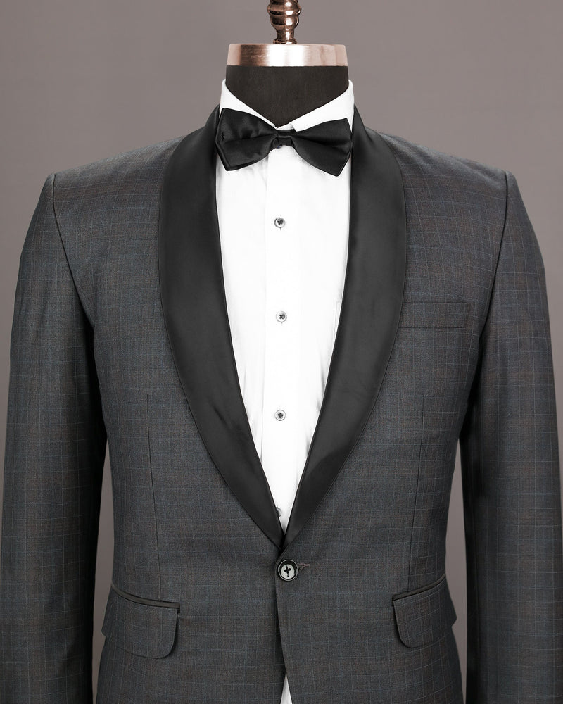 Tuatara Checked Wool Rich Tuxedo Blazer BL1194-BKL-36, BL1194-BKL-38, BL1194-BKL-40, BL1194-BKL-42, BL1194-BKL-48, BL1194-BKL-44, BL1194-BKL-46, BL1194-BKL-50, BL1194-BKL-52, BL1194-BKL-54, BL1194-BKL-56, BL1194-BKL-58, BL1194-BKL-60