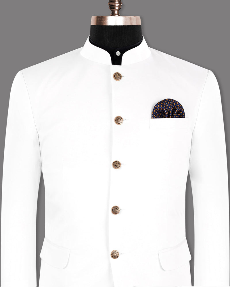 BRIGHT WHITE PREMIUM COTTON BANDHGALA/MANDARIN BLAZER BL1238-BG-36, BL1238-BG-38, BL1238-BG-46, BL1238-BG-42, BL1238-BG-44, BL1238-BG-48, BL1238-BG-58, BL1238-BG-60, BL1238-BG-54, BL1238-BG-50, BL1238-BG-52, BL1238-BG-56, BL1238-BG-40