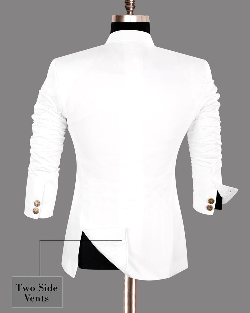 BRIGHT WHITE PREMIUM COTTON BANDHGALA/MANDARIN BLAZER BL1238-BG-36, BL1238-BG-38, BL1238-BG-46, BL1238-BG-42, BL1238-BG-44, BL1238-BG-48, BL1238-BG-58, BL1238-BG-60, BL1238-BG-54, BL1238-BG-50, BL1238-BG-52, BL1238-BG-56, BL1238-BG-40