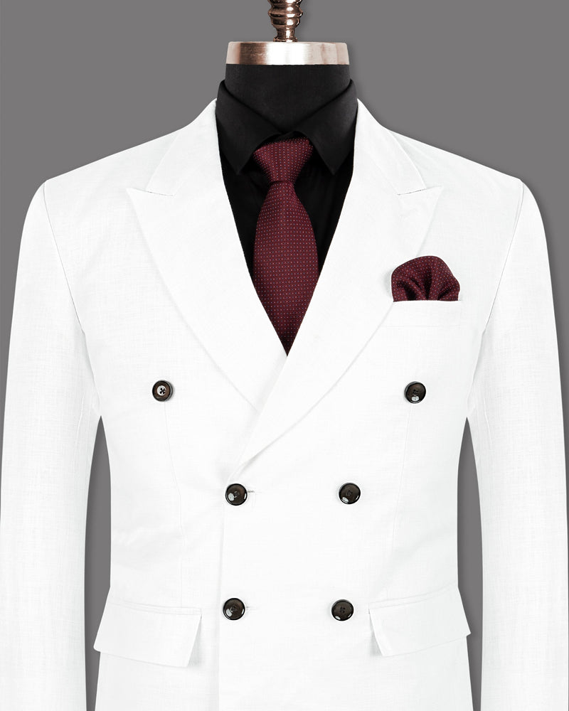 BRIGHT WHITE LUXURIOUS LINEN DOUBLE BREASTED PERFORMANCE BLAZER BL1239-DB-40, BL1239-DB-46, BL1239-DB-54, BL1239-DB-56, BL1239-DB-60, BL1239-DB-42, BL1239-DB-36, BL1239-DB-38, BL1239-DB-44, BL1239-DB-50, BL1239-DB-58, BL1239-DB-52, BL1239-DB-48