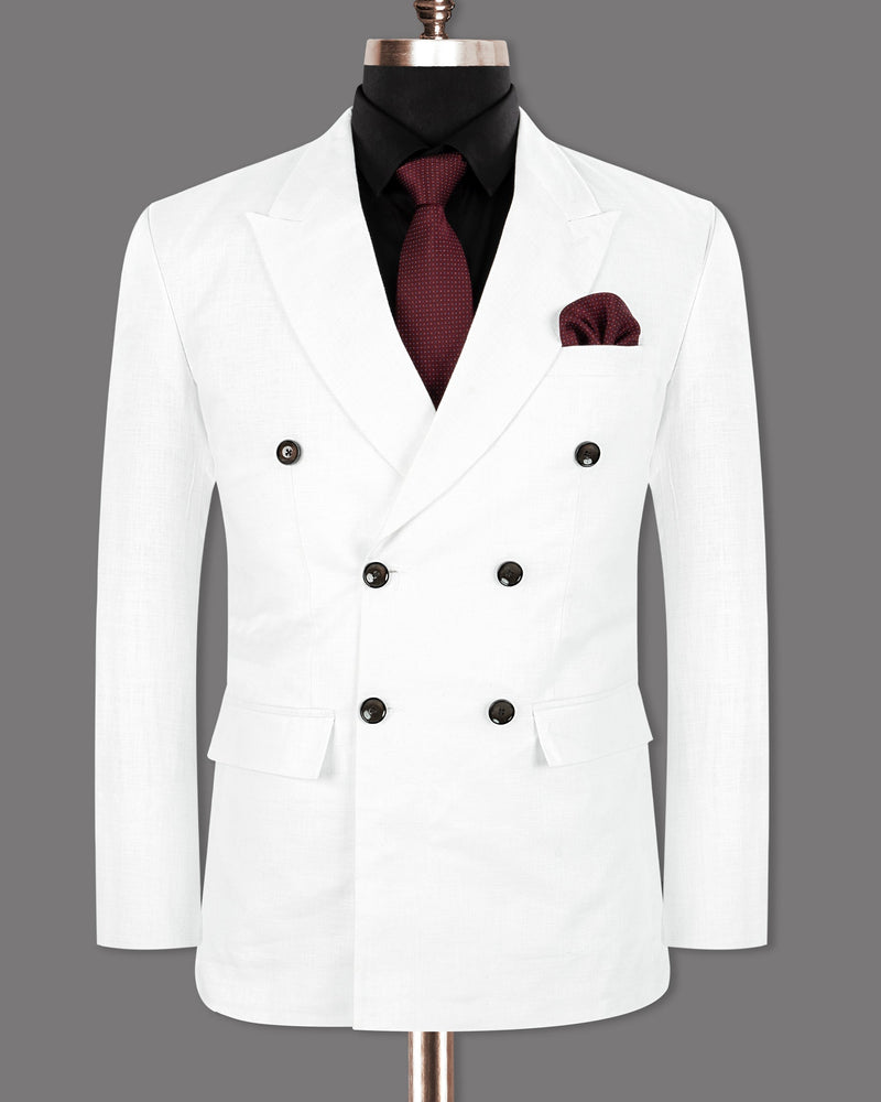 BRIGHT WHITE LUXURIOUS LINEN DOUBLE BREASTED PERFORMANCE BLAZER BL1239-DB-40, BL1239-DB-46, BL1239-DB-54, BL1239-DB-56, BL1239-DB-60, BL1239-DB-42, BL1239-DB-36, BL1239-DB-38, BL1239-DB-44, BL1239-DB-50, BL1239-DB-58, BL1239-DB-52, BL1239-DB-48