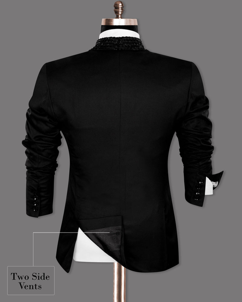 Jade Black Wool Rich Handcrafted Designer Tuxedo Blazer BL1248-KWL-D13-54, BL1248-KWL-D13-42, BL1248-KWL-D13-50, BL1248-KWL-D13-38, BL1248-KWL-D13-52, BL1248-KWL-D13-46, BL1248-KWL-D13-36, BL1248-KWL-D13-40, BL1248-KWL-D13-56, BL1248-KWL-D13-44, BL1248-KWL-D13-58, BL1248-KWL-D13-60, BL1248-KWL-D13-48