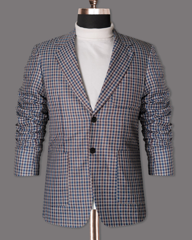 Brown with Blue Gingham wool rich Blazer BL1278-SB-PP-40, BL1278-SB-PP-42, BL1278-SB-PP-36, BL1278-SB-PP-38, BL1278-SB-PP-44, BL1278-SB-PP-46, BL1278-SB-PP-48, BL1278-SB-PP-50, BL1278-SB-PP-52, BL1278-SB-PP-54, BL1278-SB-PP-56, BL1278-SB-PP-58, BL1278-SB-PP-60