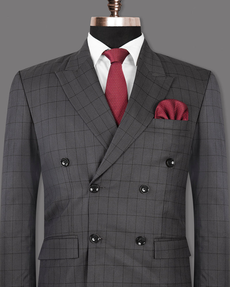 Fuscous Gray Windowpane Wool Rich Blazer BL1282-DB-36, BL1282-DB-38, BL1282-DB-40, BL1282-DB-42, BL1282-DB-44, BL1282-DB-58, BL1282-DB-60, BL1282-DB-46, BL1282-DB-48, BL1282-DB-50, BL1282-DB-52, BL1282-DB-54, BL1282-DB-56