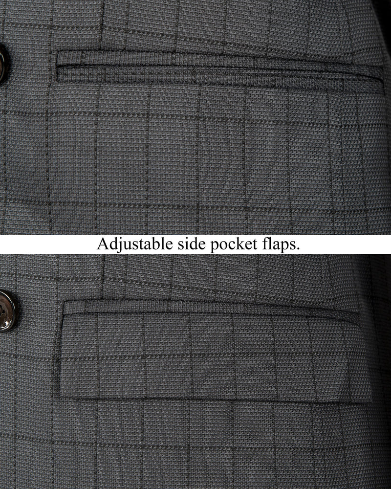 Fuscous Gray Windowpane Wool Rich Blazer BL1282-DB-36, BL1282-DB-38, BL1282-DB-40, BL1282-DB-42, BL1282-DB-44, BL1282-DB-58, BL1282-DB-60, BL1282-DB-46, BL1282-DB-48, BL1282-DB-50, BL1282-DB-52, BL1282-DB-54, BL1282-DB-56