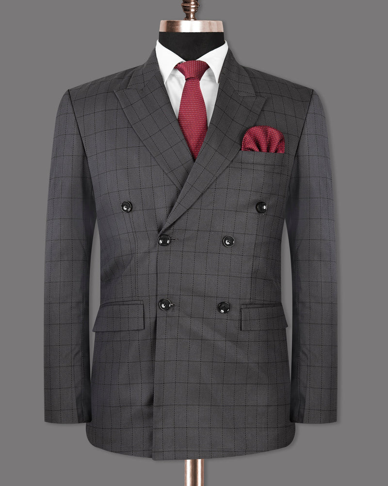 Fuscous Gray Windowpane Wool Rich Blazer BL1282-DB-36, BL1282-DB-38, BL1282-DB-40, BL1282-DB-42, BL1282-DB-44, BL1282-DB-58, BL1282-DB-60, BL1282-DB-46, BL1282-DB-48, BL1282-DB-50, BL1282-DB-52, BL1282-DB-54, BL1282-DB-56