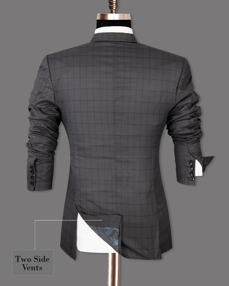 Fuscous Gray Windowpane Wool Rich Blazer BL1282-DB-36, BL1282-DB-38, BL1282-DB-40, BL1282-DB-42, BL1282-DB-44, BL1282-DB-58, BL1282-DB-60, BL1282-DB-46, BL1282-DB-48, BL1282-DB-50, BL1282-DB-52, BL1282-DB-54, BL1282-DB-56