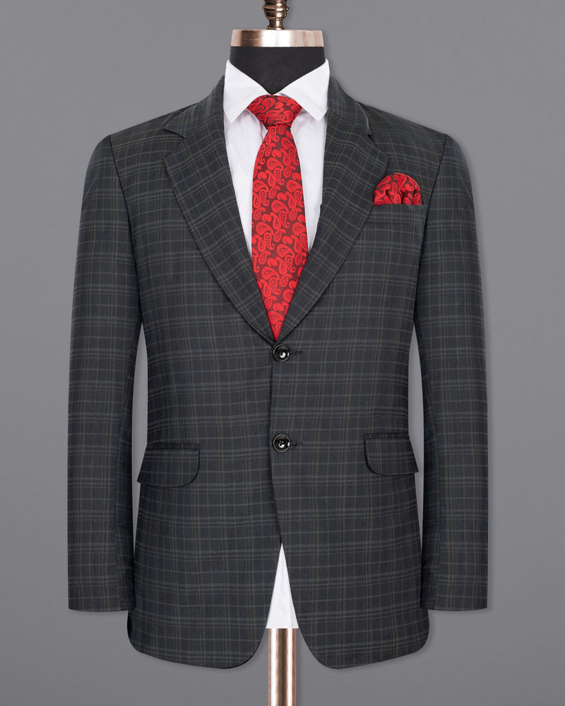 Shark Gray Plaid Wool Rich Blazer BL1330-SB-36, BL1330-SB-38, BL1330-SB-40, BL1330-SB-42, BL1330-SB-44, BL1330-SB-46, BL1330-SB-48, BL1330-SB-50, BL1330-SB-52, BL1330-SB-54, BL1330-SB-56, BL1330-SB-58, BL1330-SB-60