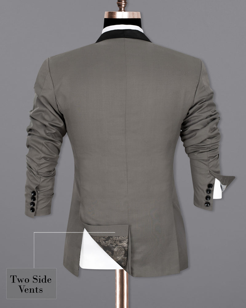 Flint Gray Wool Rich Tuxedo Blazer BL1344-BKL-36, BL1344-BKL-38, BL1344-BKL-40, BL1344-BKL-42, BL1344-BKL-44, BL1344-BKL-46, BL1344-BKL-48, BL1344-BKL-50, BL1344-BKL-52, BL1344-BKL-54, BL1344-BKL-56, BL1344-BKL-58, BL1344-BKL-60