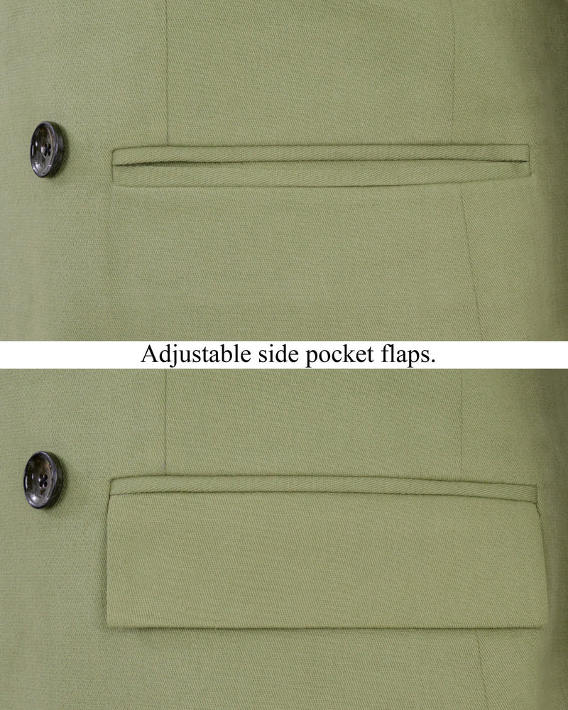 Kelp Green Heavyweight Double-Breasted Premium Cotton Blazer BL1374-DB-36, BL1374-DB-38, BL1374-DB-40, BL1374-DB-42, BL1374-DB-44, BL1374-DB-46, BL1374-DB-48, BL1374-DB-50, BL1374-DB-52, BL1374-DB-54, BL1374-DB-56, BL1374-DB-58, BL1374-DB-60