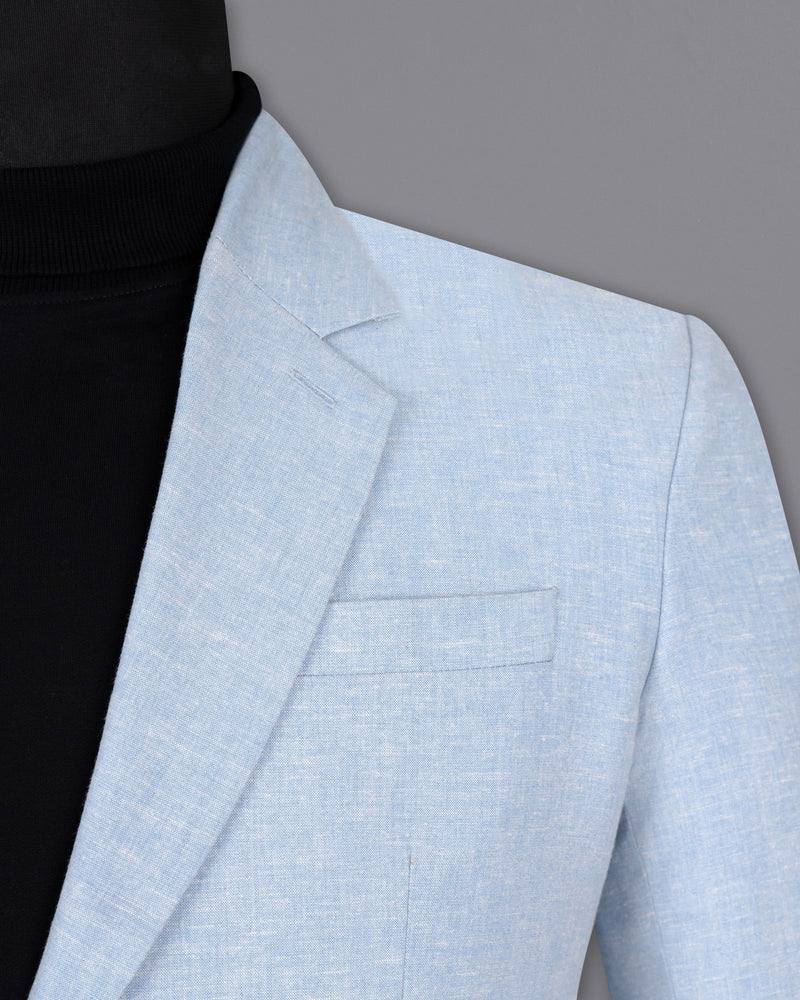 Sky Blue Luxurious Linen Blazer BL1392-SB-36, BL1392-SB-38, BL1392-SB-40, BL1392-SB-42, BL1392-SB-44, BL1392-SB-46, BL1392-SB-48, BL1392-SB-50, BL1392-SB-52, BL1392-SB-54, BL1392-SB-56, BL1392-SB-58, BL1392-SB-60