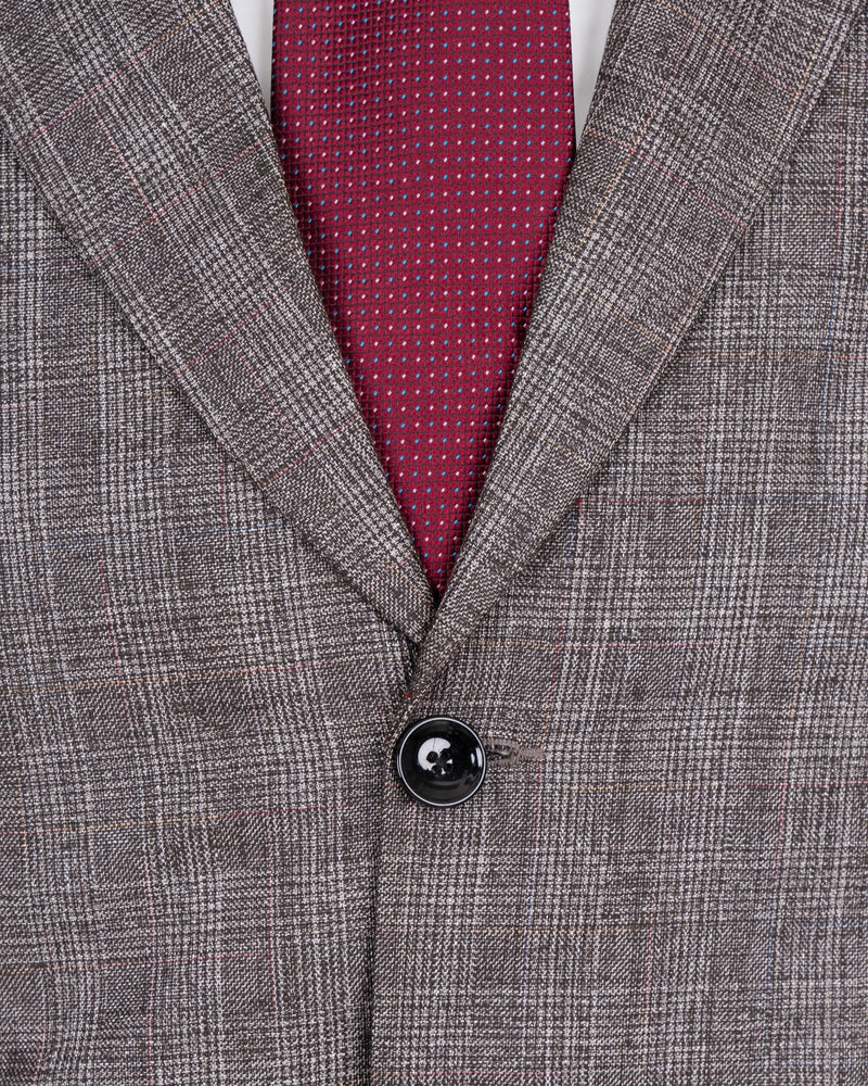 Don Juan Brown Plaid Wool Rich Blazer BL1394-SB-36, BL1394-SB-38, BL1394-SB-40, BL1394-SB-42, BL1394-SB-44, BL1394-SB-46, BL1394-SB-48, BL1394-SB-50, BL1394-SB-52, BL1394-SB-54, BL1394-SB-56, BL1394-SB-58, BL1394-SB-60