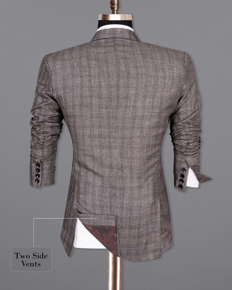 Don Juan Brown Plaid Wool Rich Blazer BL1394-SB-36, BL1394-SB-38, BL1394-SB-40, BL1394-SB-42, BL1394-SB-44, BL1394-SB-46, BL1394-SB-48, BL1394-SB-50, BL1394-SB-52, BL1394-SB-54, BL1394-SB-56, BL1394-SB-58, BL1394-SB-60