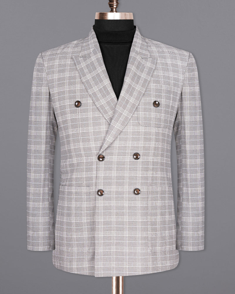 Mercury Grey Plaid Woolrich Double-Breasted Blazer BL1478-D22-36,BL1478-DB-PP-38,BL1478-DB-PP-40,BL1478-DB-PP-42,BL1478-DB-PP-44,BL1478-DB-PP-46,BL1478-DB-PP-48,BL1478-DB-PP-50,BL1478-DB-PP-52,BL1478-DB-PP-54,BL1478-DB-PP-56,BL1478-DB-PP-58,BL1478-DB-PP-60