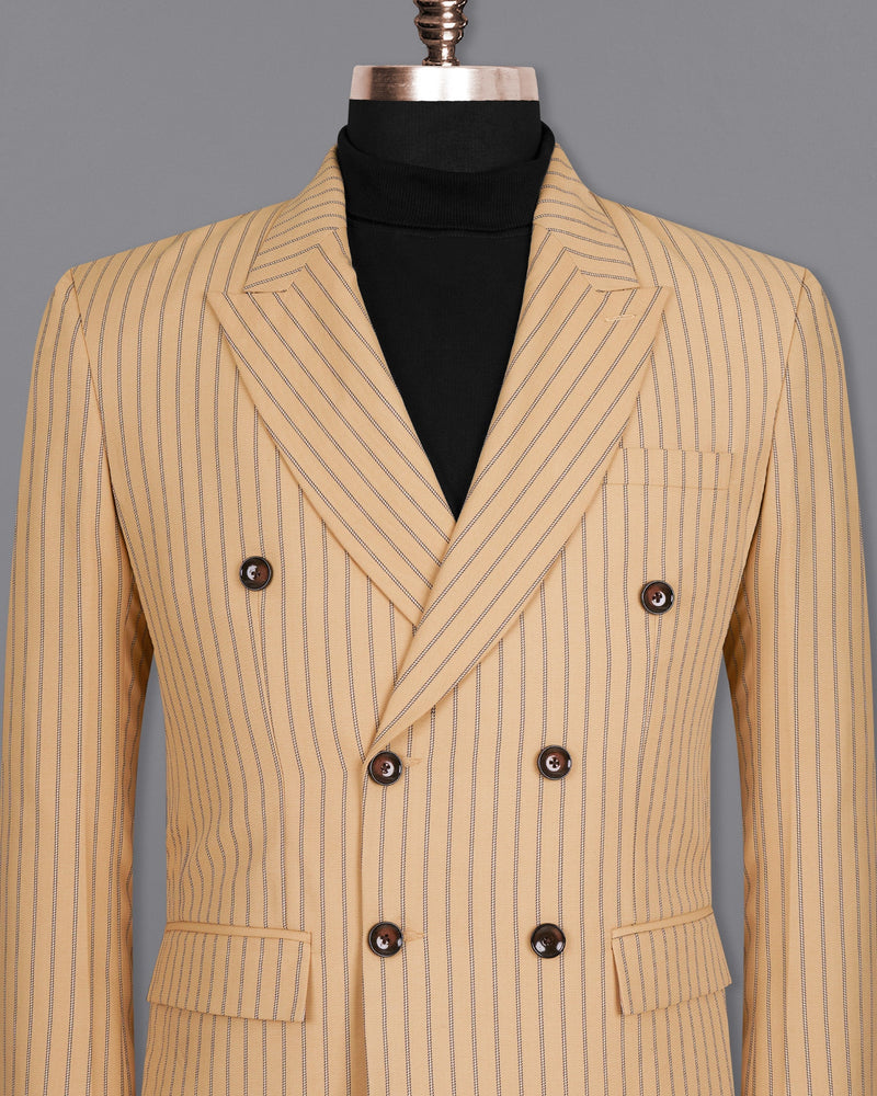 Harvest Gold Cream Striped Woolrich Double-breasted Blazer BL1518-DB-36, BL1518-DB-38, BL1518-DB-40, BL1518-DB-42, BL1518-DB-44, BL1518-DB-46, BL1518-DB-48, BL1518-DB-50, BL1518-DB-52, BL1518-DB-54, BL1518-DB-56, BL1518-DB-58, BL1518-DB-60