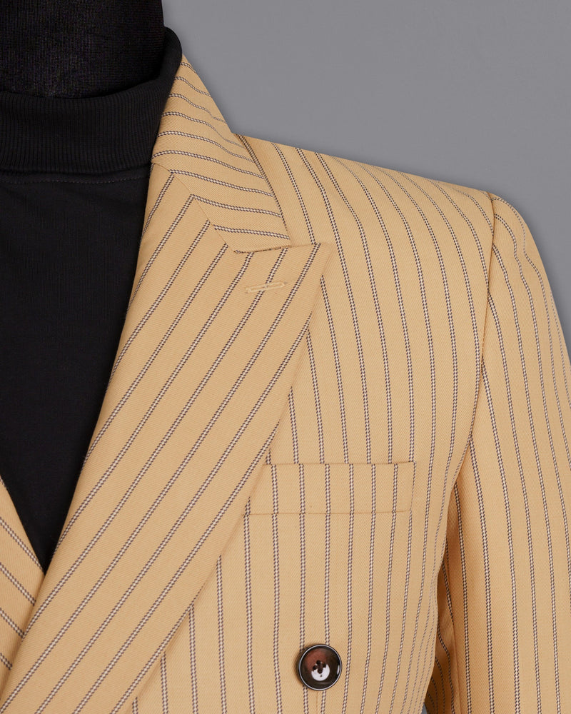 Harvest Gold Cream Striped Woolrich Double-breasted Blazer BL1518-DB-36, BL1518-DB-38, BL1518-DB-40, BL1518-DB-42, BL1518-DB-44, BL1518-DB-46, BL1518-DB-48, BL1518-DB-50, BL1518-DB-52, BL1518-DB-54, BL1518-DB-56, BL1518-DB-58, BL1518-DB-60