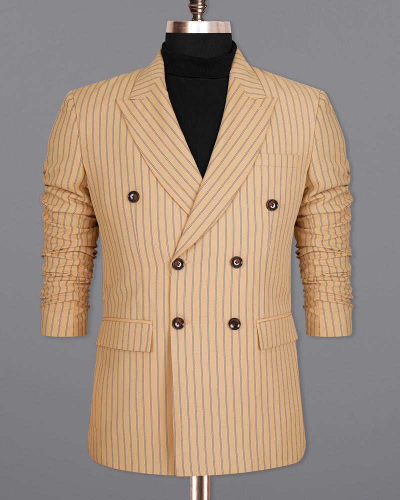 Harvest Gold Cream Striped Woolrich Double-breasted Blazer BL1518-DB-36, BL1518-DB-38, BL1518-DB-40, BL1518-DB-42, BL1518-DB-44, BL1518-DB-46, BL1518-DB-48, BL1518-DB-50, BL1518-DB-52, BL1518-DB-54, BL1518-DB-56, BL1518-DB-58, BL1518-DB-60