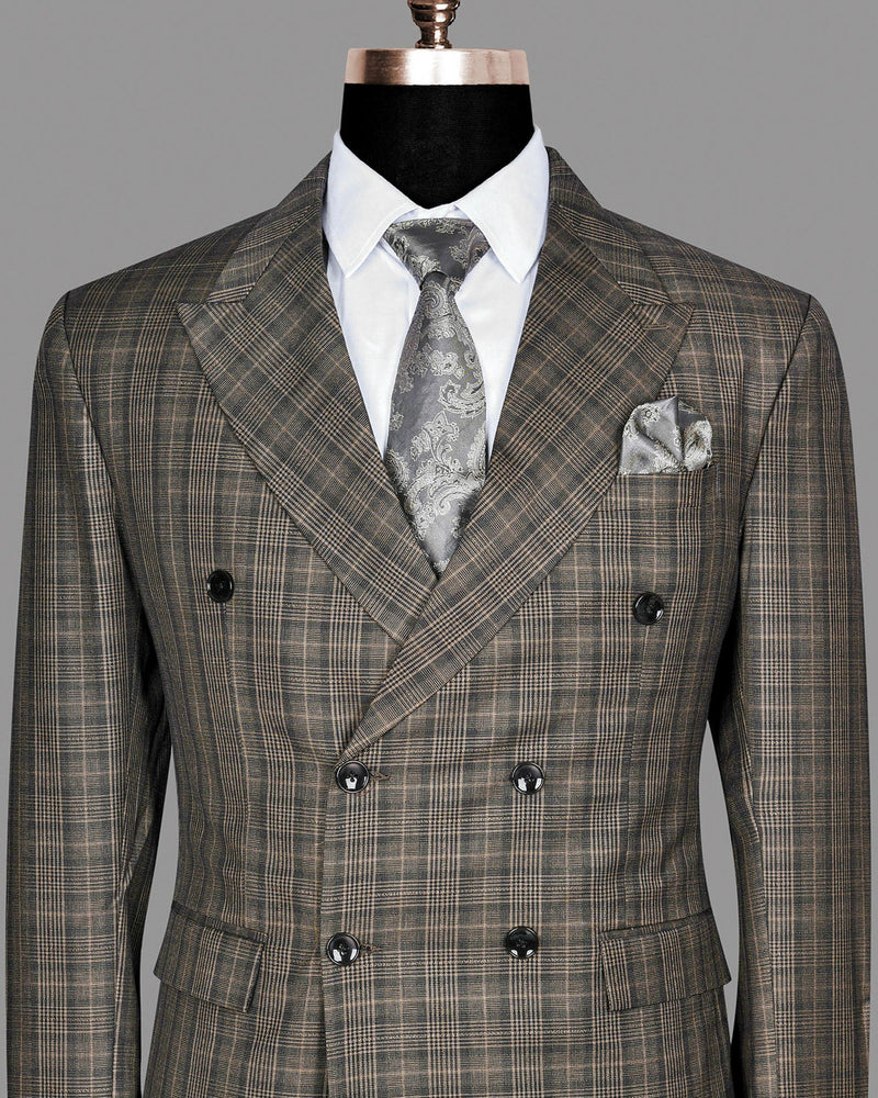 Walnut Plaid Double Breasted Blazer BL153DB-60, BL153DB-56, BL153DB-36, BL153DB-52, BL153DB-42, BL153DB-38, BL153DB-50, BL153DB-44, BL153DB-48, BL153DB-54, BL153DB-40, BL153DB-46, BL153DB-58