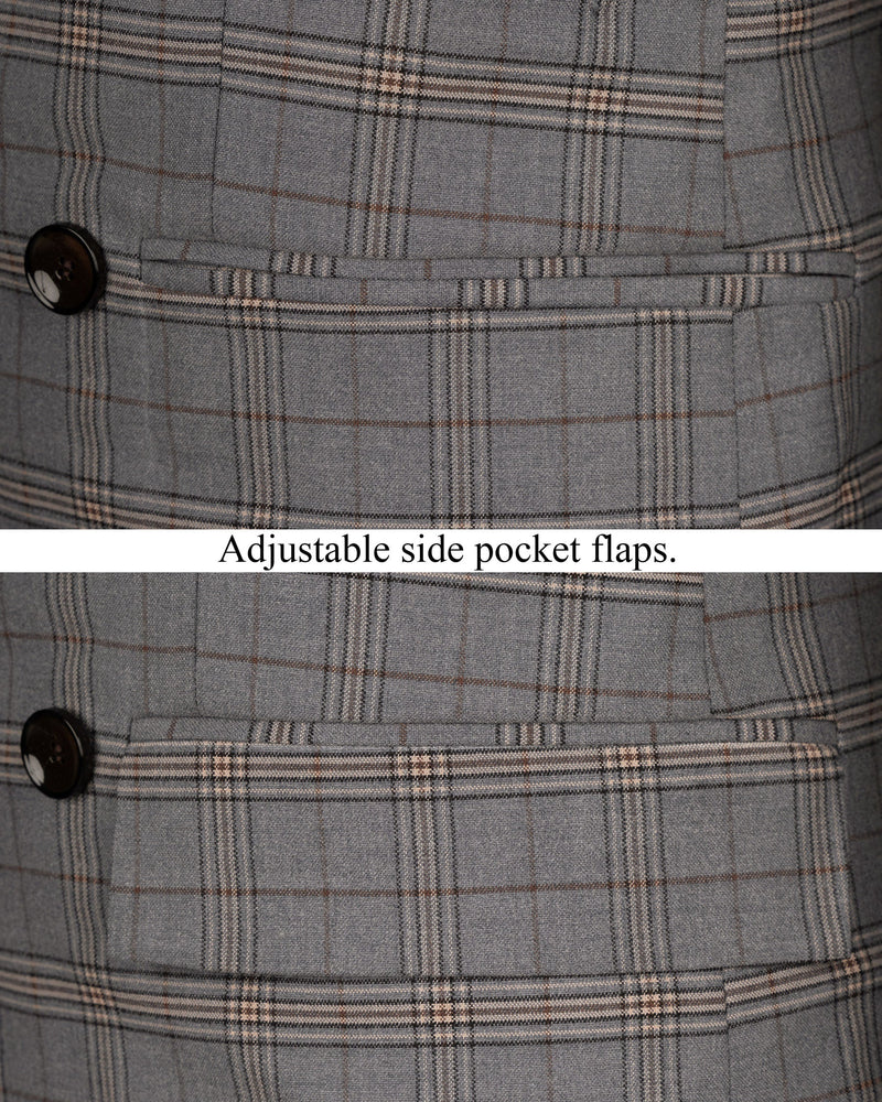 Chicago Gray Super fine Plaid Double Breasted Wool Rich Blazer BL1604-DB-4B-36, BL1604-DB-4B-38, BL1604-DB-4B-40, BL1604-DB-4B-42, BL1604-DB-4B-44, BL1604-DB-4B-46, BL1604-DB-4B-48, BL1604-DB-4B-50, BL1604-DB-4B-52, BL1604-DB-4B-54, BL1604-DB-4B-56, BL1604-DB-4B-58, BL1604-DB-4B-60