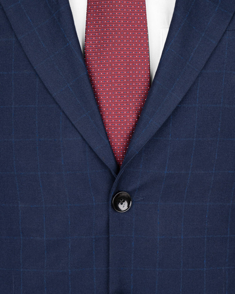 Big Stone Blue Super fine Subtle Checkered Wool Rich Blazer BL1606-SB-36, BL1606-SB-38, BL1606-SB-40, BL1606-SB-42, BL1606-SB-44, BL1606-SB-46, BL1606-SB-48, BL1606-SB-50, BL1606-SB-52, BL1606-SB-54, BL1606-SB-56, BL1606-SB-58, BL1606-SB-60