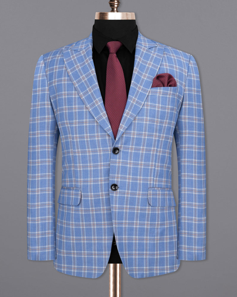 Ship Cove Blue Super fine Windowpane Wool Rich Blazer BL1609-SBP-36, BL1609-SBP-38, BL1609-SBP-40, BL1609-SBP-42, BL1609-SBP-44, BL1609-SBP-46, BL1609-SBP-48, BL1609-SBP-50, BL1609-SBP-52, BL1609-SBP-54, BL1609-SBP-56, BL1609-SBP-58, BL1609-SBP-60