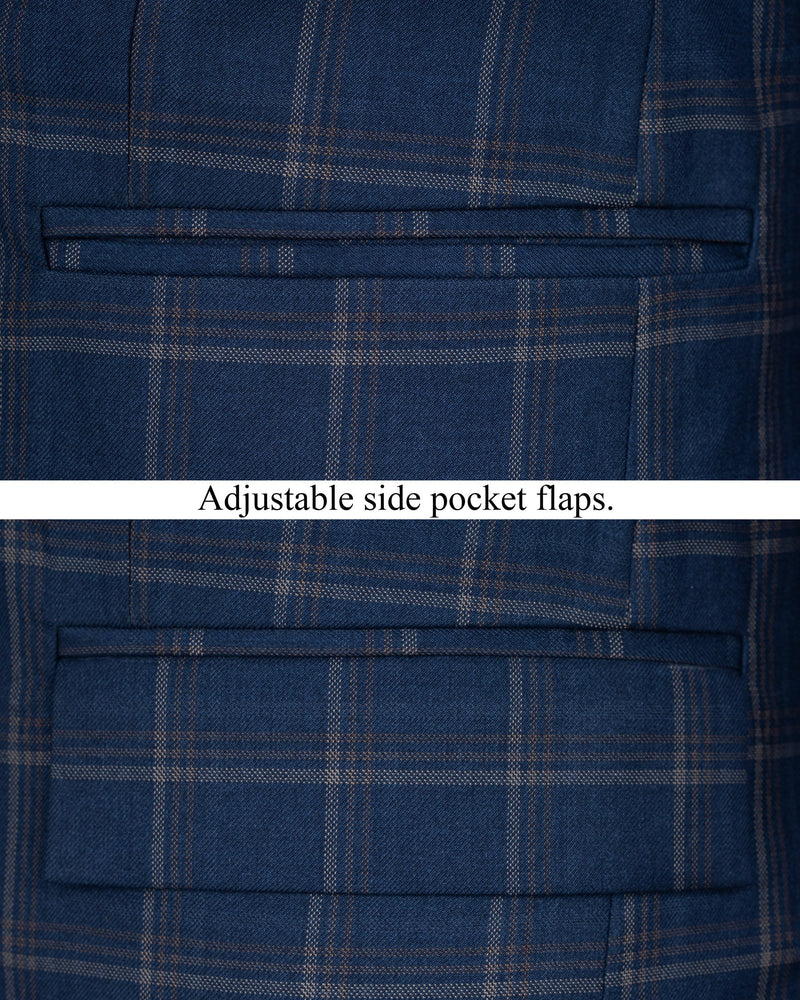 Cloud Burst Blue Super fine Windowpane Double Breasted Wool Rich Blazer BL1610-DB-2B-36, BL1610-DB-2B-38, BL1610-DB-2B-40, BL1610-DB-2B-42, BL1610-DB-2B-44, BL1610-DB-2B-46, BL1610-DB-2B-48, BL1610-DB-2B-50, BL1610-DB-2B-52, BL1610-DB-2B-54, BL1610-DB-2B-56, BL1610-DB-2B-58, BL1610-DB-2B-60