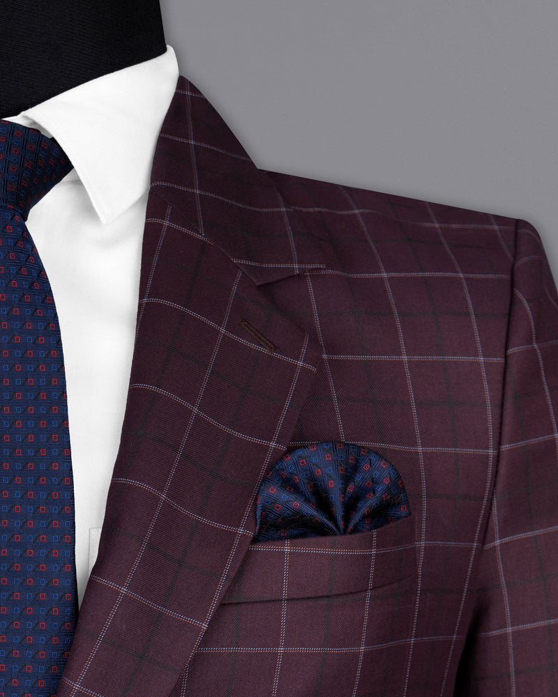 Livid Burgundy Super fine Windowpane Wool Rich Blazer BL1611-SB-36, BL1611-SB-38, BL1611-SB-40, BL1611-SB-42, BL1611-SB-44, BL1611-SB-46, BL1611-SB-48, BL1611-SB-50, BL1611-SB-52, BL1611-SB-54, BL1611-SB-56, BL1611-SB-58, BL1611-SB-60