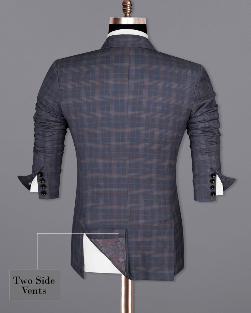 Trout Gray Super fine Checkered Wool Rich Tuxedo Blazer BL1613-BKL-P-36, BL1613-BKL-P-38, BL1613-BKL-P-40, BL1613-BKL-P-42, BL1613-BKL-P-44, BL1613-BKL-P-46, BL1613-BKL-P-48, BL1613-BKL-P-50, BL1613-BKL-P-52, BL1613-BKL-P-54, BL1613-BKL-P-56, BL1613-BKL-P-58, BL1613-BKL-P-60