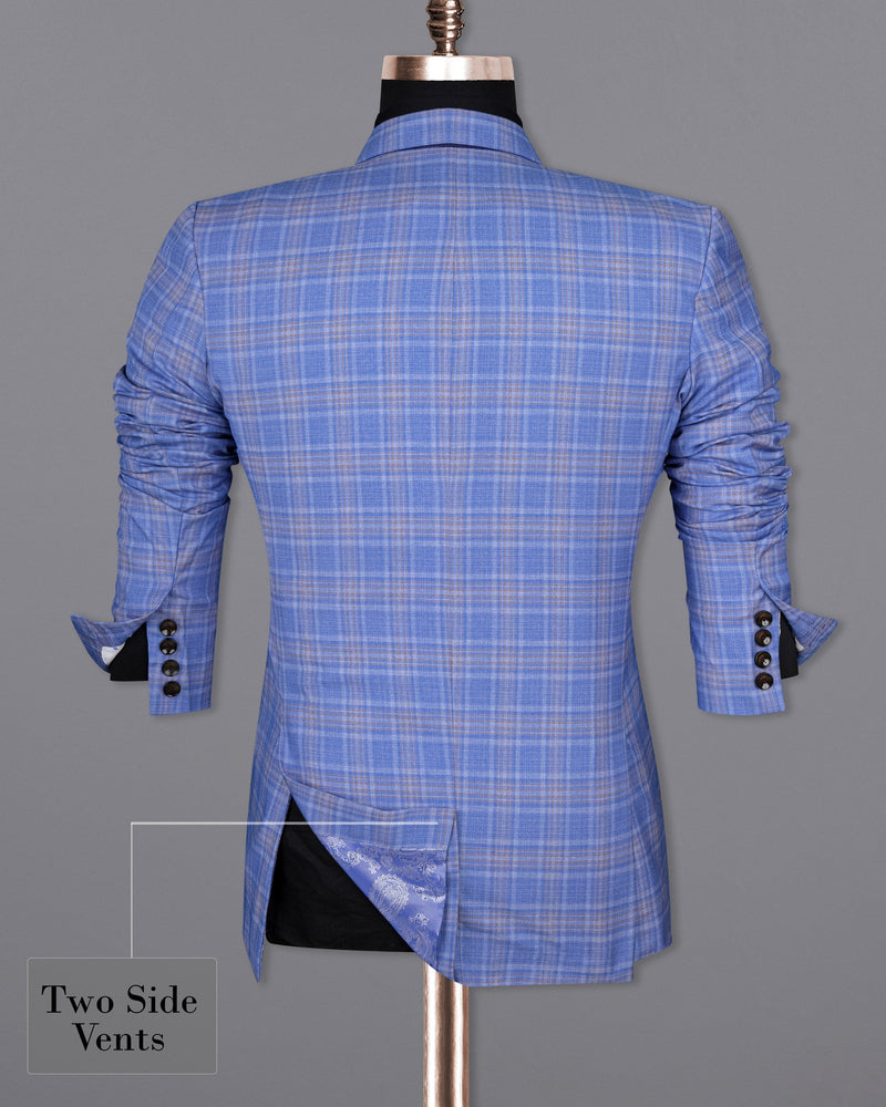 Ship Cove Super fine Blue Plaid Double Breasted Woolrich Blazer BL1619-DB-2B-36, BL1619-DB-2B-38, BL1619-DB-2B-40, BL1619-DB-2B-42, BL1619-DB-2B-44, BL1619-DB-2B-46, BL1619-DB-2B-48, BL1619-DB-2B-50, BL1619-DB-2B-52, BL1619-DB-2B-54, BL1619-DB-2B-56, BL1619-DB-2B-58, BL1619-DB-2B-60