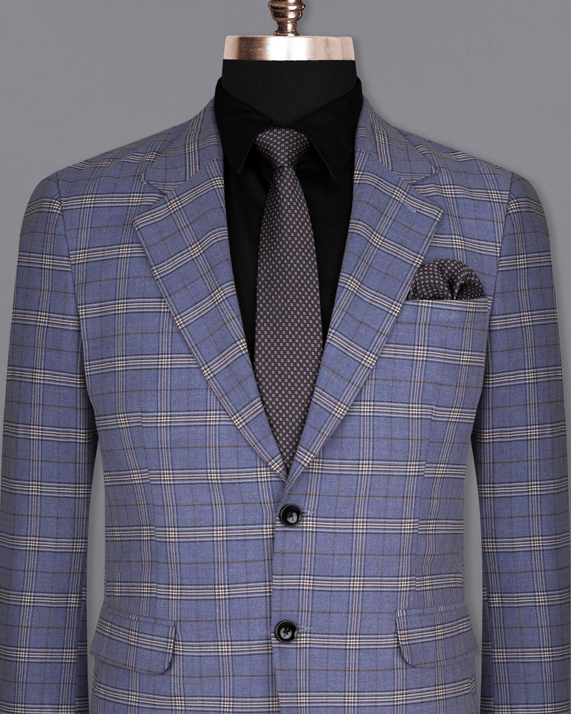 Logan Blue Super fine Plaid Woolrich Blazer BL1633-SB-36, BL1633-SB-38, BL1633-SB-40, BL1633-SB-42, BL1633-SB-44, BL1633-SB-46, BL1633-SB-48, BL1633-SB-50, BL1633-SB-52, BL1633-SB-54, BL1633-SB-56, BL1633-SB-58, BL1633-SB-60