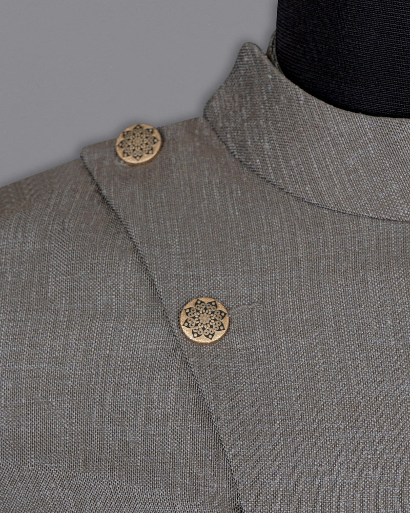 Sandstone Gray Cross Buttoned Bandhgala Designer Blazer BL1647-CBG2-36, BL1647-CBG2-38, BL1647-CBG2-40, BL1647-CBG2-42, BL1647-CBG2-44, BL1647-CBG2-46, BL1647-CBG2-48, BL1647-CBG2-50, BL1647-CBG2-52, BL1647-CBG2-54, BL1647-CBG2-56, BL1647-CBG2-58, BL1647-CBG2-60