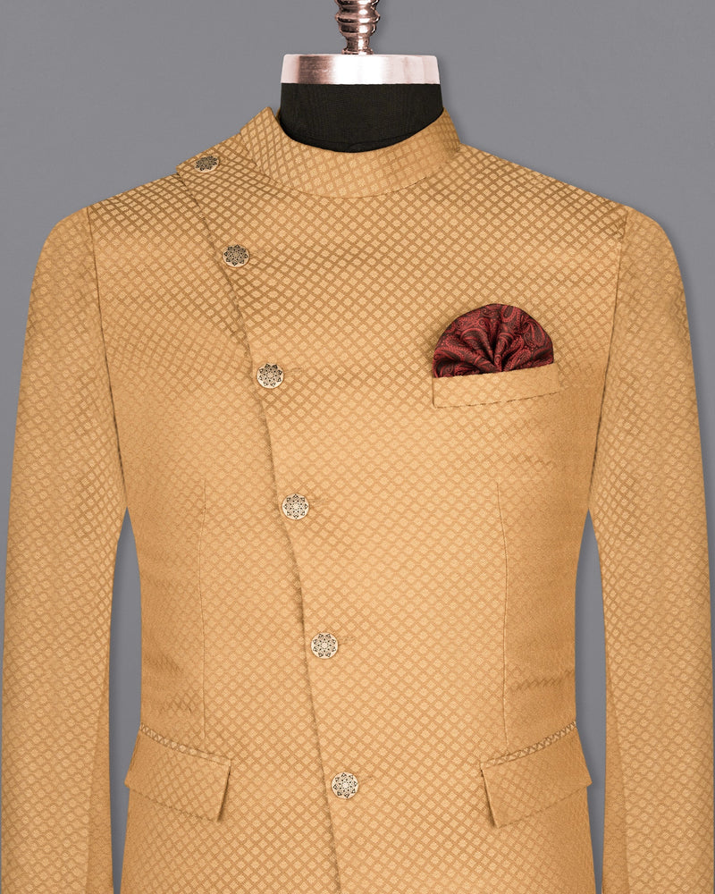 Whiskey Brown Textured Cross Buttoned Bandhgala Designer Blazer BL1650-CBG2-36, BL1650-CBG2-38, BL1650-CBG2-40, BL1650-CBG2-42, BL1650-CBG2-44, BL1650-CBG2-46, BL1650-CBG2-48, BL1650-CBG2-50, BL1650-CBG2-52, BL1650-CBG2-54, BL1650-CBG2-56, BL1650-CBG2-58, BL1650-CBG2-60