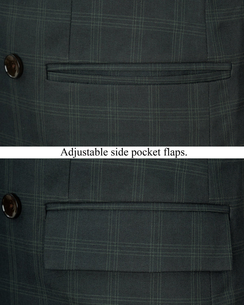 Iridium Green Windowpane Double Breasted Blazer BL1717-DB-36,BL1717-DB-38,BL1717-DB-40,BL1717-DB-42,BL1717-DB-44,BL1717-DB-46,BL1717-DB-48,BL1717-DB-50,BL1717-DB-52,BL1717-DB-54,BL1717-DB-56,BL1717-DB-58,BL1717-DB-60