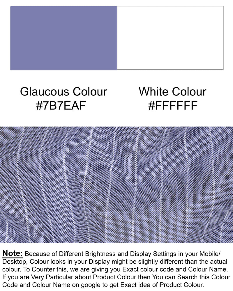 Glaucous Blue Striped Single Breasted Blazer BL1720-SB-36,BL1720-SB-38,BL1720-SB-40,BL1720-SB-42,BL1720-SB-44,BL1720-SB-46,BL1720-SB-48,BL1720-SB-50,BL1720-SB-52,BL1720-SB-54,BL1720-SB-56,BL1720-SB-58,BL1720-SB-60