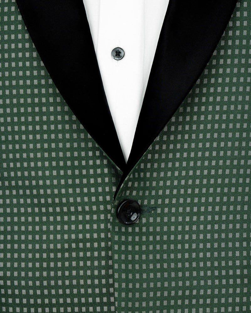 Everglade Green Square Textured Tuxedo Designer Blazer