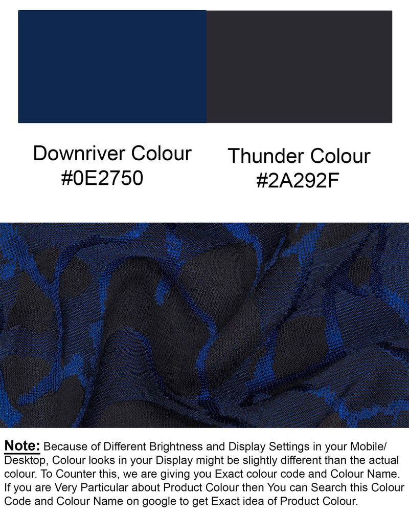 Downriver Blue with Thunder Black Tuxedo Designer Blazer