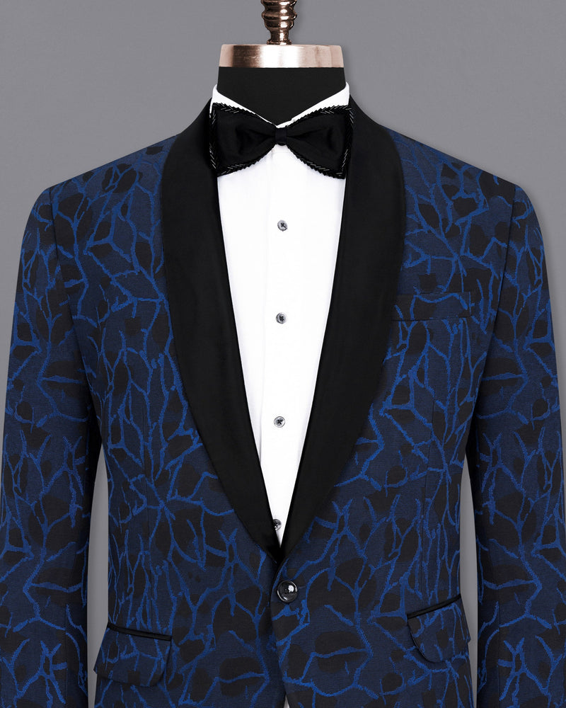 Downriver Blue with Thunder Black Tuxedo Designer Blazer