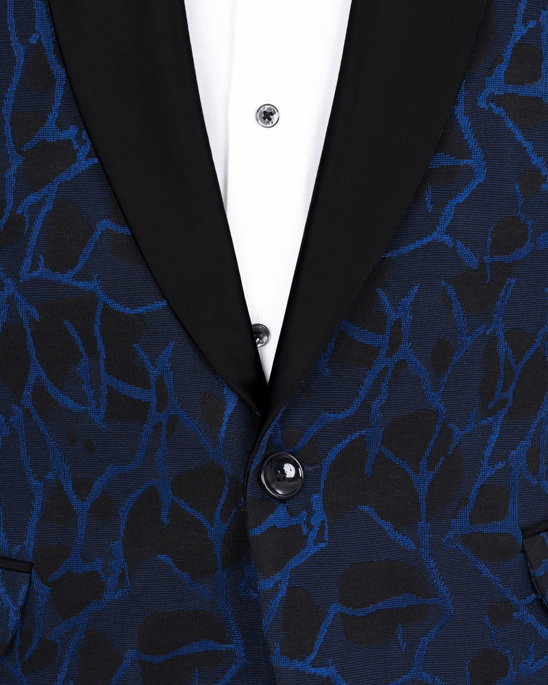 Downriver Blue with Thunder Black Tuxedo Designer Blazer