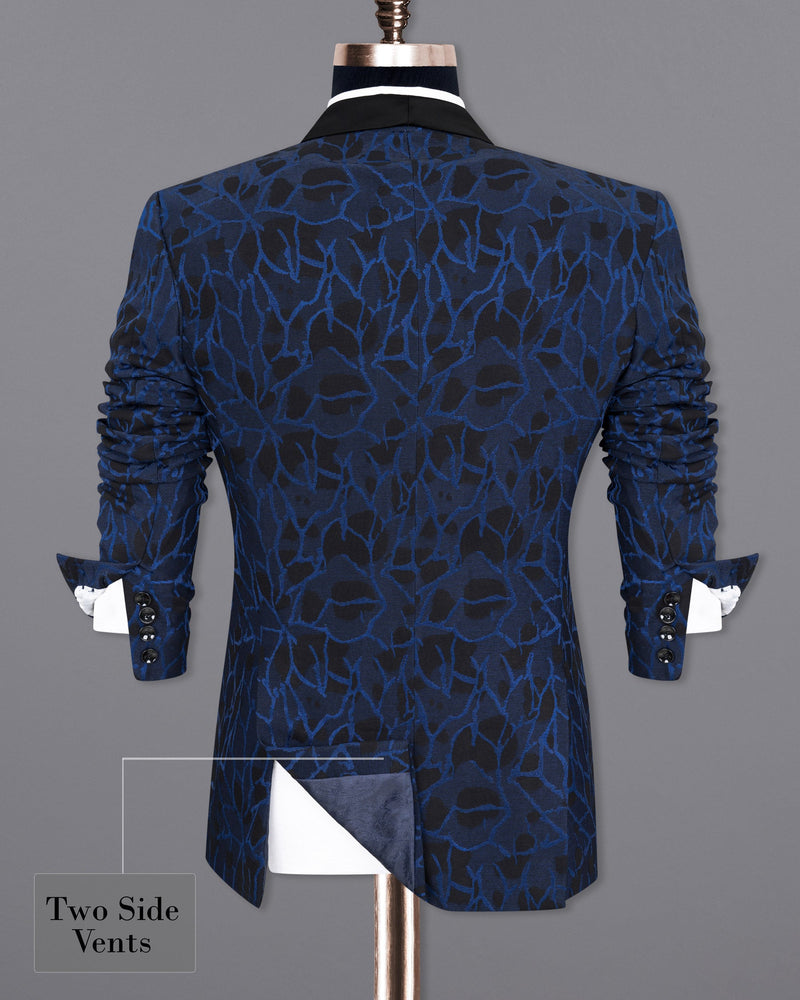 Downriver Blue with Thunder Black Tuxedo Designer Blazer