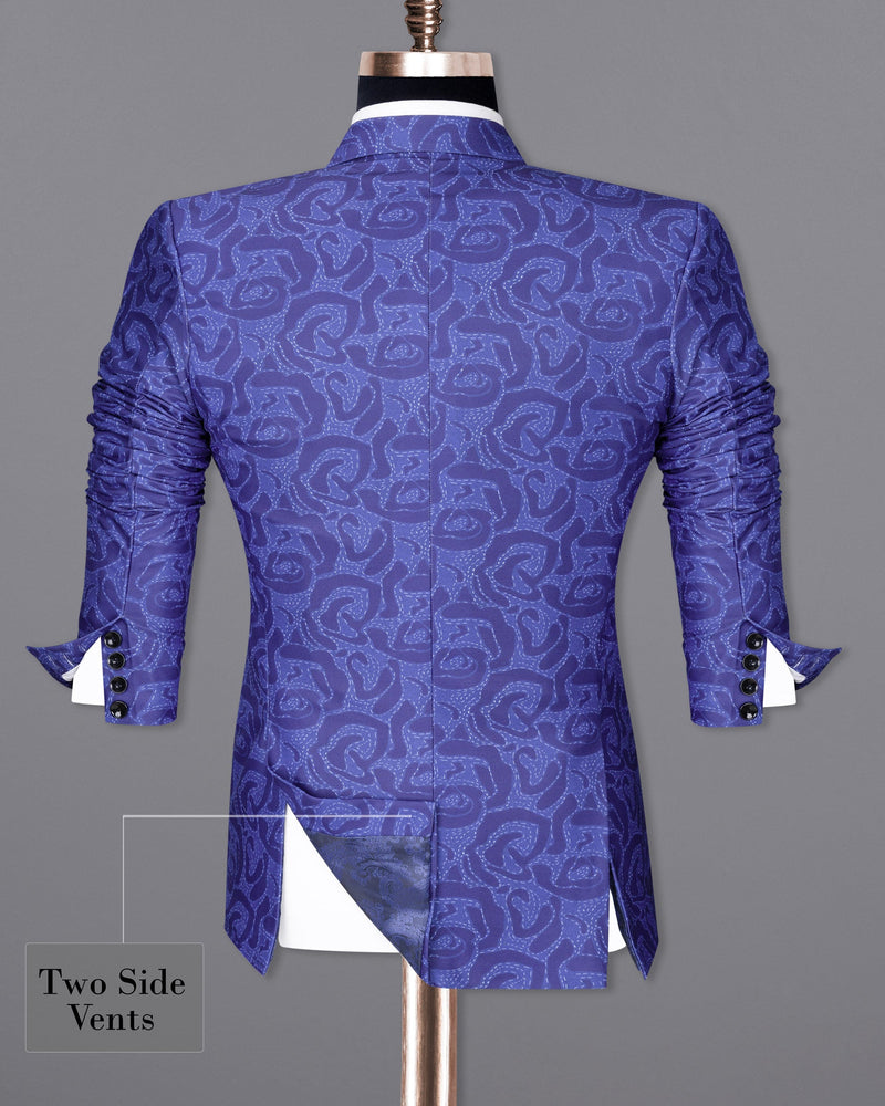 Indigo with Scampi Blue Camouflage Designer Blazer