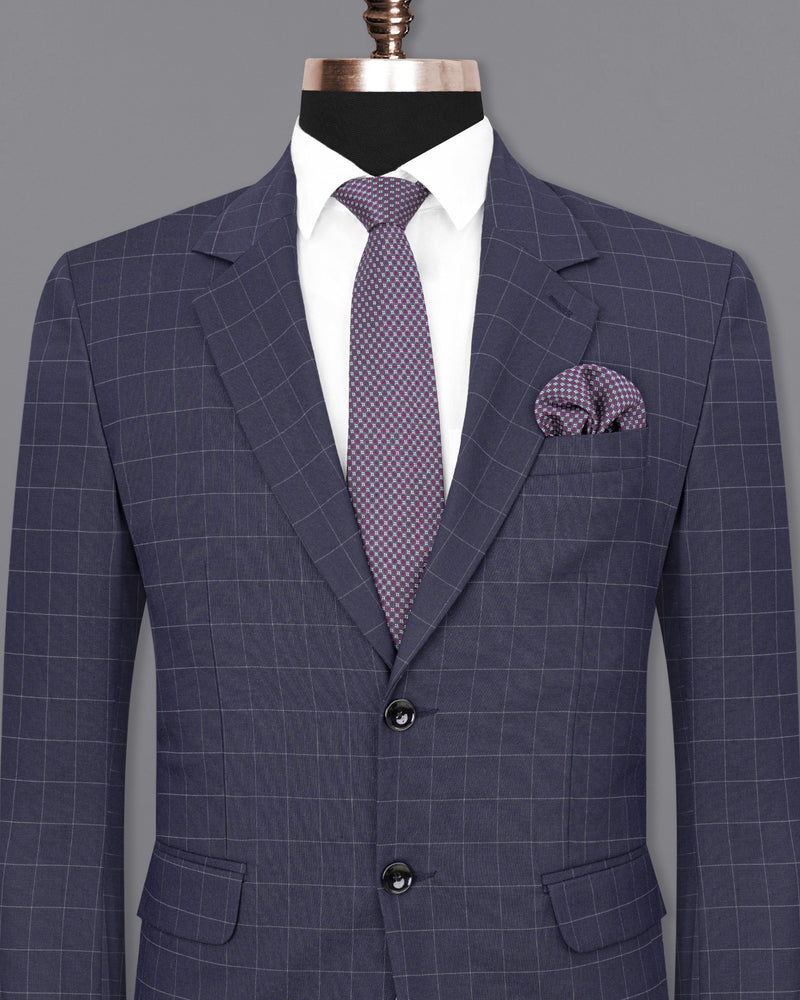 Gun Powder Blue windowpane Single Breasted Blazer BL1835-SB-36, BL1835-SB-38, BL1835-SB-40, BL1835-SB-42, BL1835-SB-44, BL1835-SB-46, BL1835-SB-48, BL1835-SB-50, BL1835-SB-52, BL1835-SB-54, BL1835-SB-56, BL1835-SB-58, BL1835-SB-60