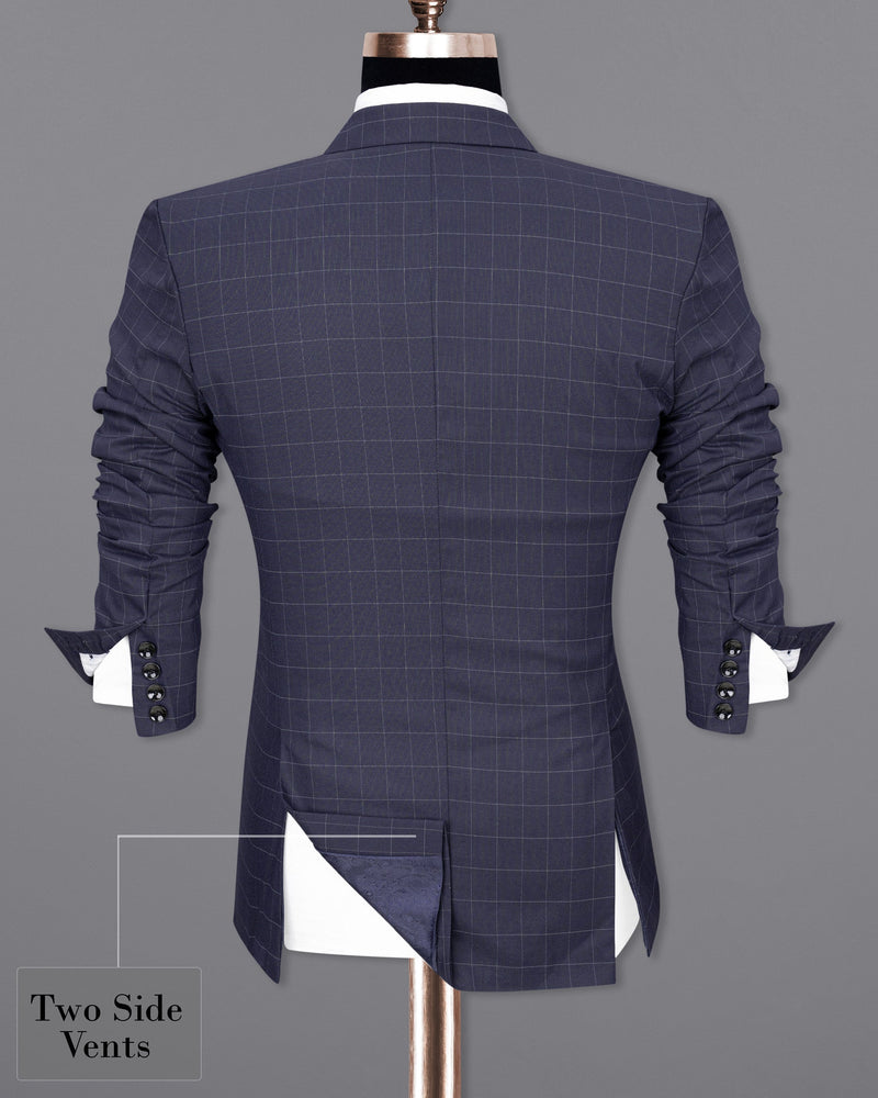 Gun Powder Blue windowpane Single Breasted Blazer BL1835-SB-36, BL1835-SB-38, BL1835-SB-40, BL1835-SB-42, BL1835-SB-44, BL1835-SB-46, BL1835-SB-48, BL1835-SB-50, BL1835-SB-52, BL1835-SB-54, BL1835-SB-56, BL1835-SB-58, BL1835-SB-60