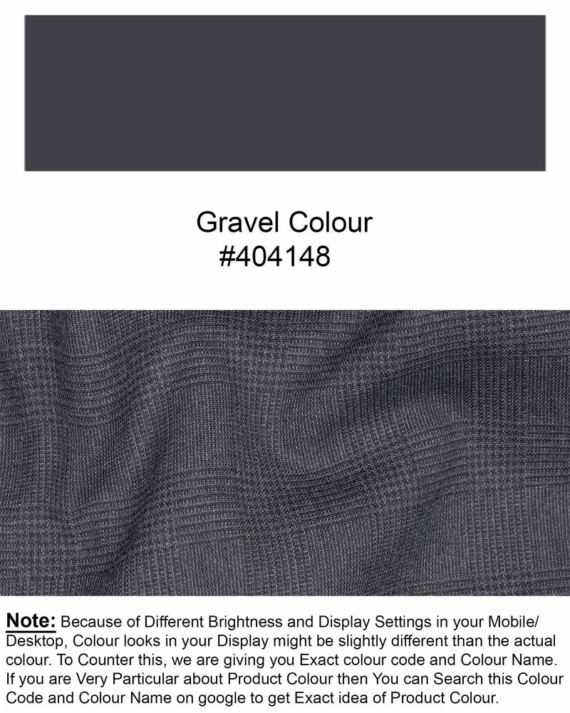 Gravel Gray Plaid Single Breasted Blazer BL1849-SB-36, BL1849-SB-38, BL1849-SB-40, BL1849-SB-42, BL1849-SB-44, BL1849-SB-46, BL1849-SB-48, BL1849-SB-50, BL1849-SB-52, BL1849-SB-54, BL1849-SB-56, BL1849-SB-58, BL1849-SB-60