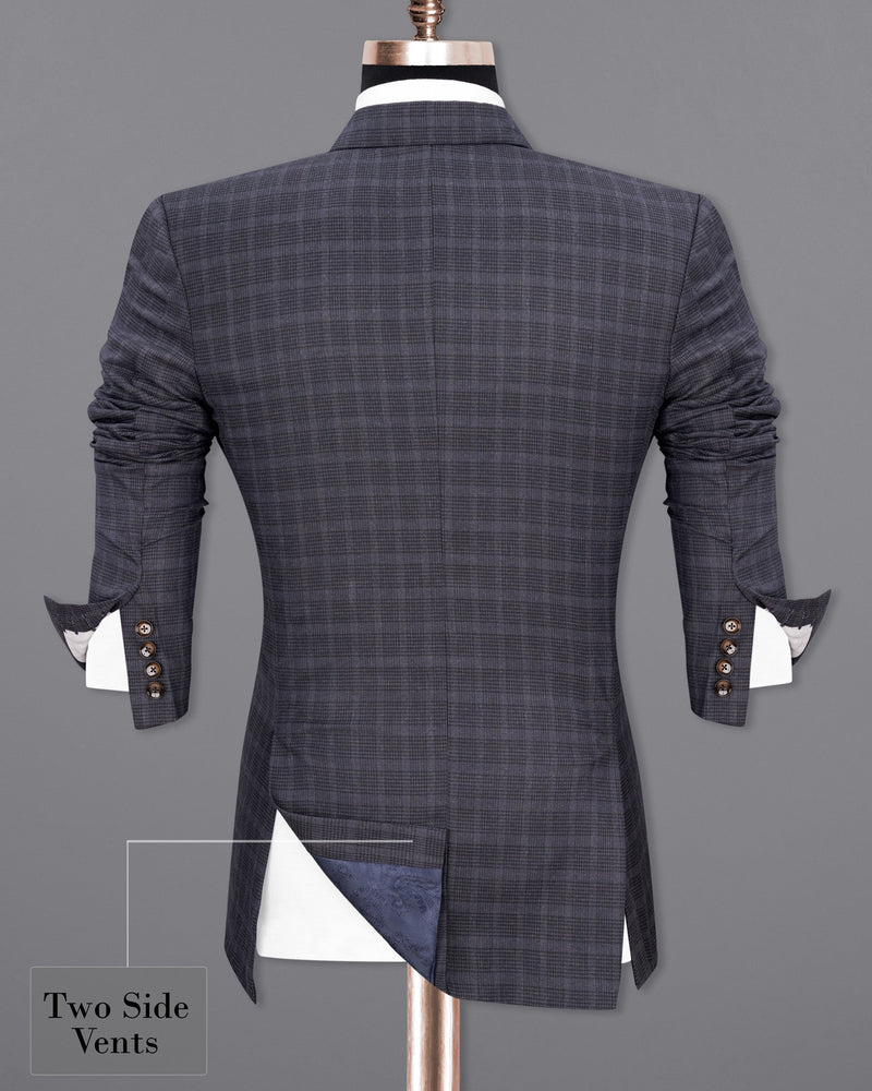 Gravel Gray Plaid Double Breasted Blazer BL1851-DB-36, BL1851-DB-38, BL1851-DB-40, BL1851-DB-42, BL1851-DB-44, BL1851-DB-46, BL1851-DB-48, BL1851-DB-50, BL1851-DB-52, BL1851-DB-54, BL1851-DB-56, BL1851-DB-58, BL1851-DB-60