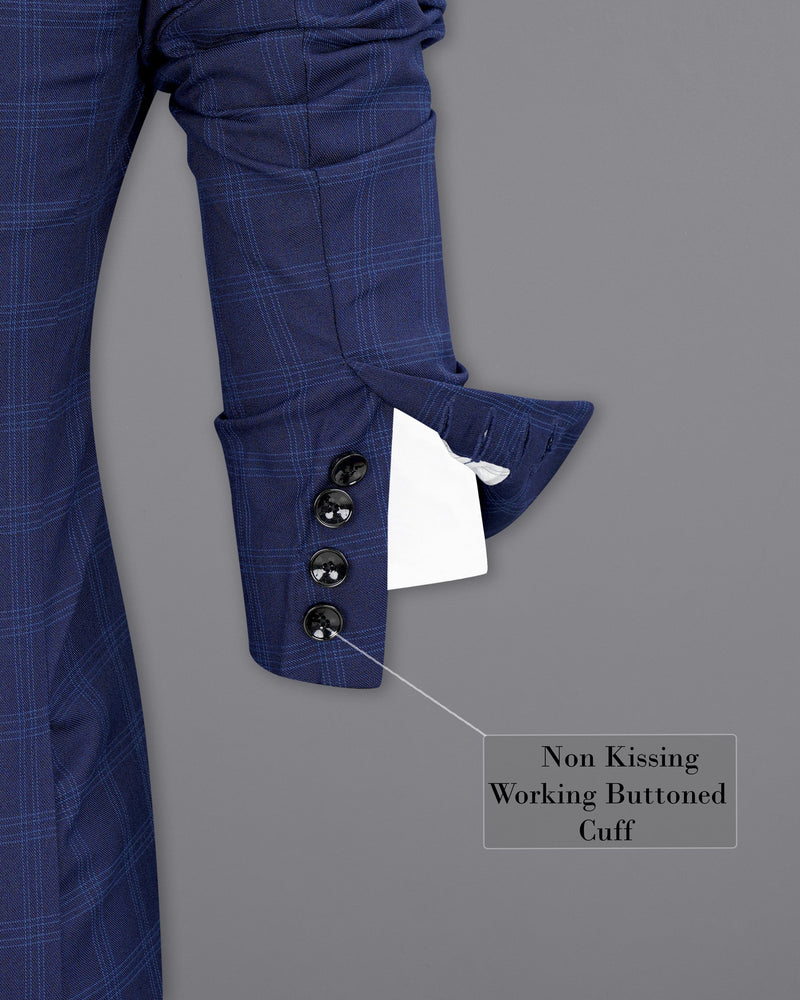 Tuna Blue Plaid Aari work Designer Blazer BL1878-KWL-D12-36,BL1878-KWL-D12-38,BL1878-KWL-D12-40,BL1878-KWL-D12-42,BL1878-KWL-D12-44,BL1878-KWL-D12-46,BL1878-KWL-D12-48,BL1878-KWL-D12-50,BL1878-KWL-D12-52,BL1878-KWL-D12-54,BL1878-KWL-D12-56,BL1878-KWL-D12-58,BL1878-KWL-D12-60