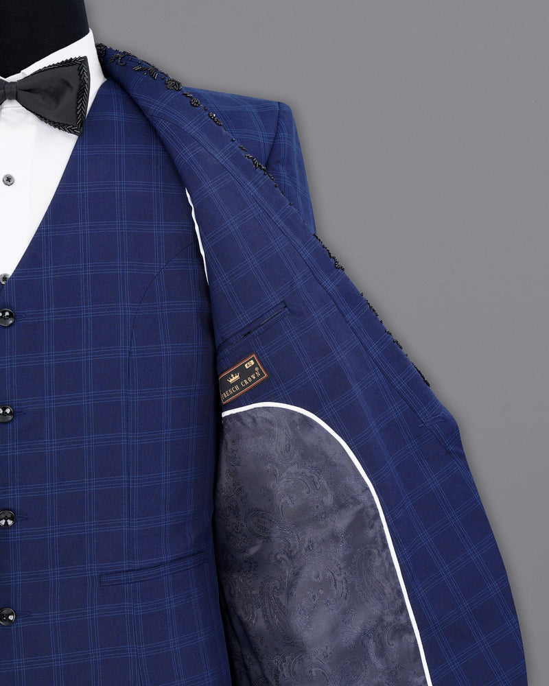 Tuna Blue Plaid Aari work Designer Blazer BL1878-KWL-D12-36,BL1878-KWL-D12-38,BL1878-KWL-D12-40,BL1878-KWL-D12-42,BL1878-KWL-D12-44,BL1878-KWL-D12-46,BL1878-KWL-D12-48,BL1878-KWL-D12-50,BL1878-KWL-D12-52,BL1878-KWL-D12-54,BL1878-KWL-D12-56,BL1878-KWL-D12-58,BL1878-KWL-D12-60