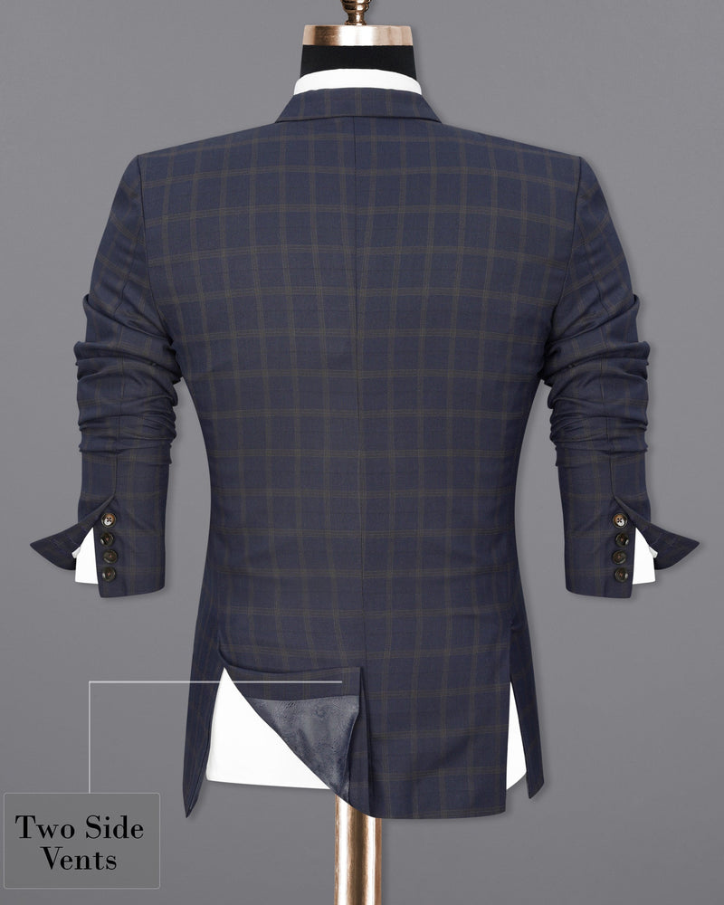 Gunmetal Blue windowpane Double Breasted Blazer BL1892-DB-36,BL1892-DB-38,BL1892-DB-40,BL1892-DB-42,BL1892-DB-44,BL1892-DB-46,BL1892-DB-48,BL1892-DB-50,BL1892-DB-52,BL1892-DB-54,BL1892-DB-56,BL1892-DB-58,BL1892-DB-60