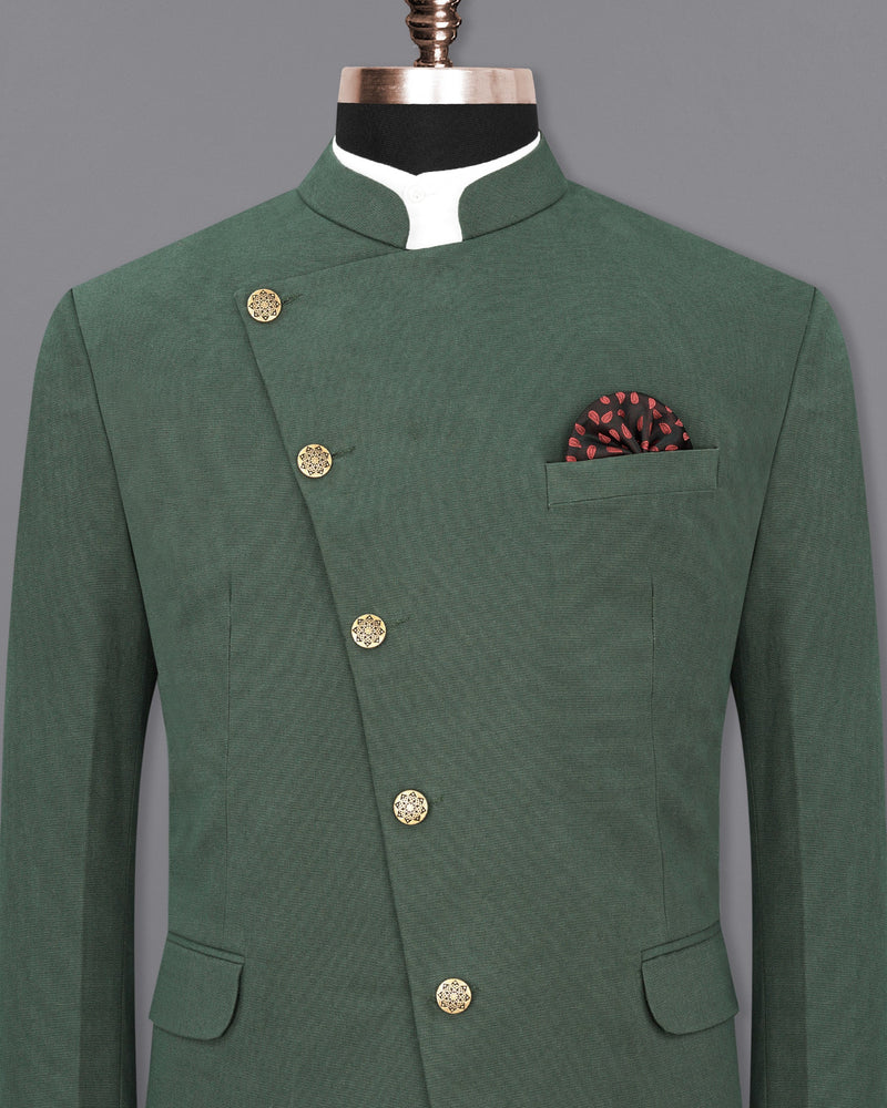 Asparagus Green Cross Buttoned Premium Cotton Bandhgala Blazer BL1901-CBG-36,BL1901-CBG-38,BL1901-CBG-40,BL1901-CBG-42,BL1901-CBG-44,BL1901-CBG-46,BL1901-CBG-48,BL1901-CBG-50,BL1901-CBG-52,BL1901-CBG-54,BL1901-CBG-56,BL1901-CBG-58,BL1901-CBG-60